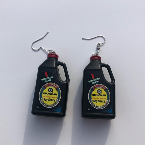 Hand Crafted Jewelry - Mini Brands Soy Sauce Jug Earrings 🔍